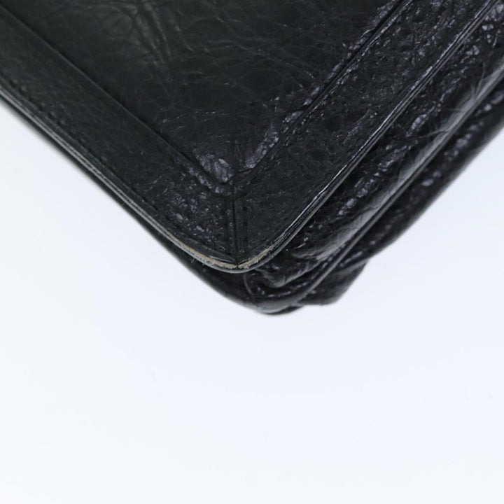 Top Quality Balenciaga Navy Pochette Shoulder Bag Leather Black 339937 Auth bs14200