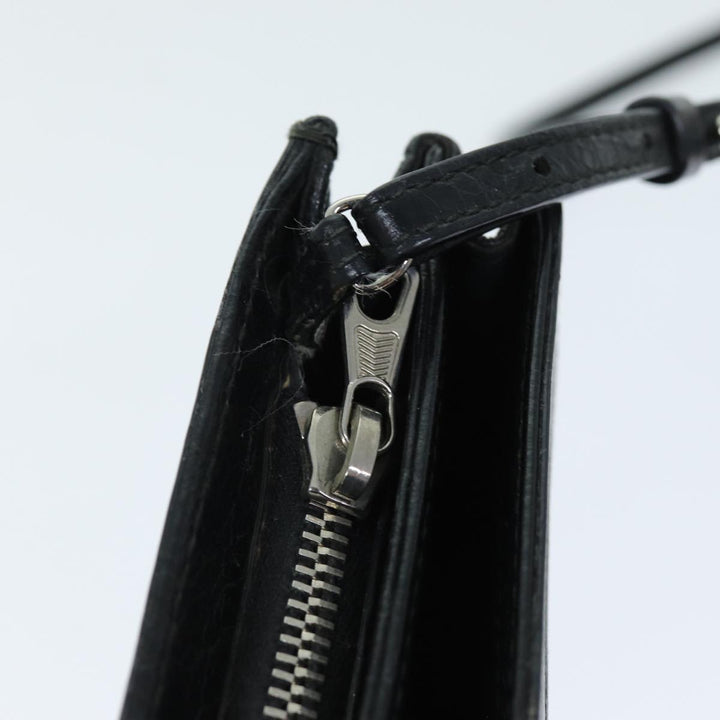 Top Quality Balenciaga Navy Pochette Shoulder Bag Leather Black 339937 Auth bs14200