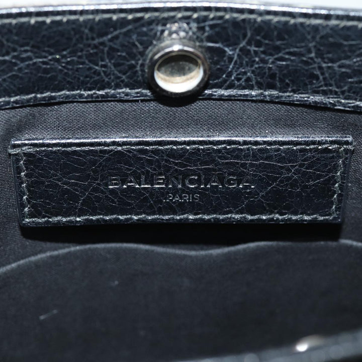 Top Quality Balenciaga Navy Pochette Shoulder Bag Leather Black 339937 Auth bs14200
