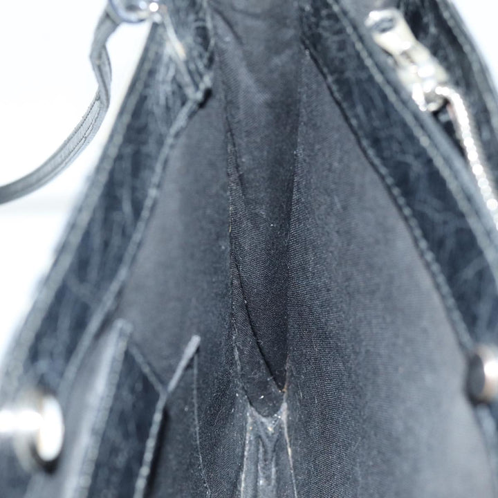 Top Quality Balenciaga Navy Pochette Shoulder Bag Leather Black 339937 Auth bs14200