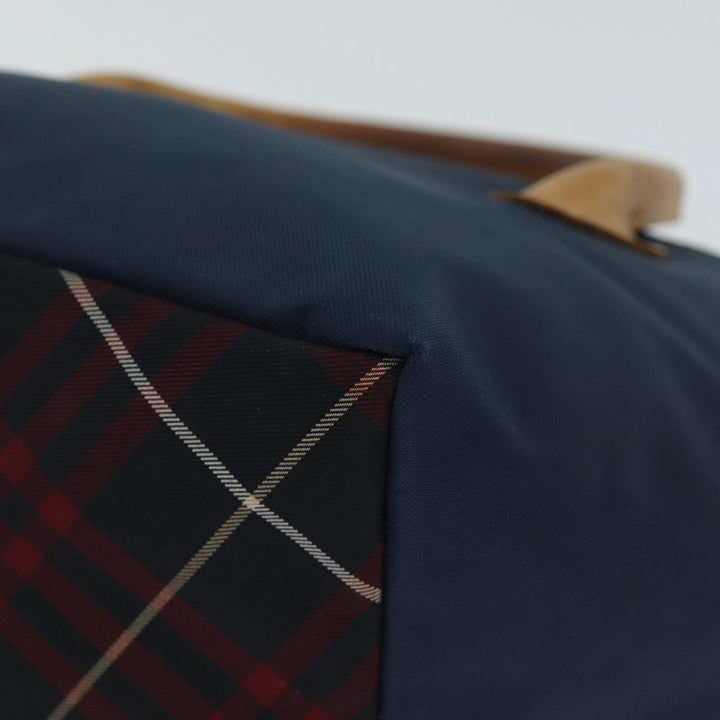 Burberry Nova Check Blue Label Hand Bag Nylon Blue Auth bs14210