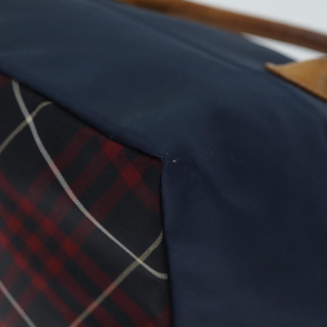 Burberry Nova Check Blue Label Hand Bag Nylon Blue Auth bs14210