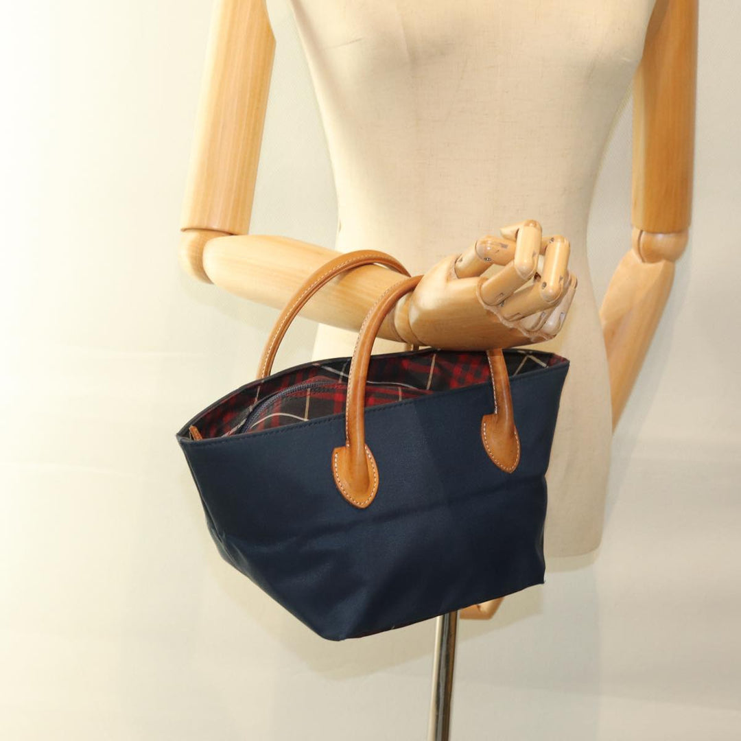 Burberry Nova Check Blue Label Hand Bag Nylon Blue Auth bs14210