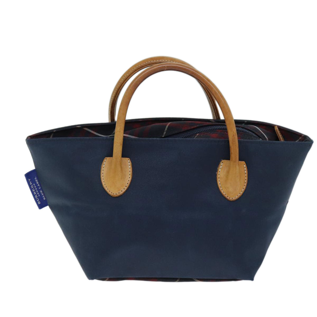 Burberry Nova Check Blue Label Hand Bag Nylon Blue Auth bs14210
