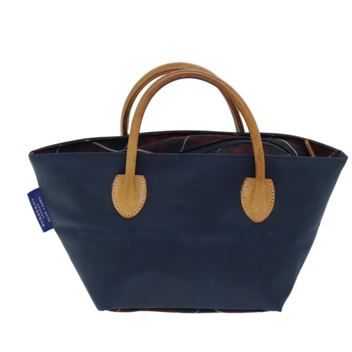 Burberry Nova Check Blue Label Hand Bag Nylon Blue Auth bs14210