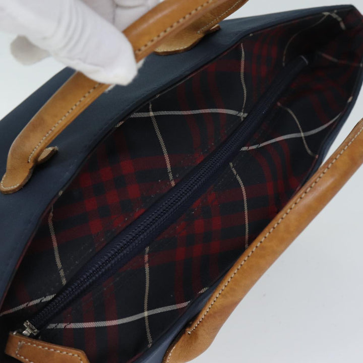 Burberry Nova Check Blue Label Hand Bag Nylon Blue Auth bs14210