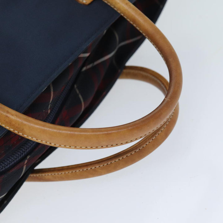 Burberry Nova Check Blue Label Hand Bag Nylon Blue Auth bs14210