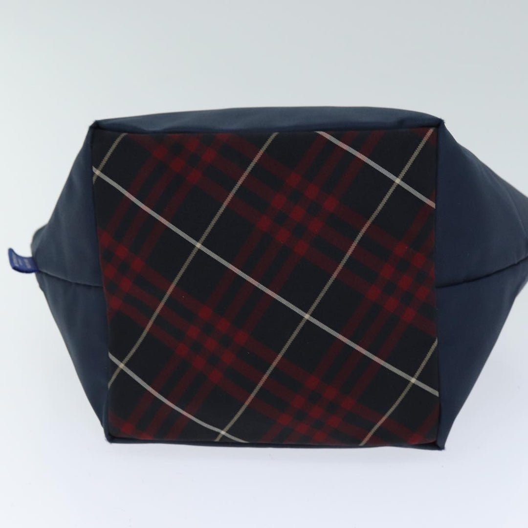 Burberry Nova Check Blue Label Hand Bag Nylon Blue Auth bs14210