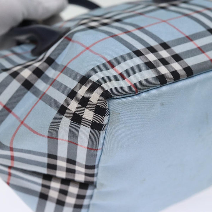 Burberry Nova Check Blue Label Hand Bag Nylon Blue Auth bs14211