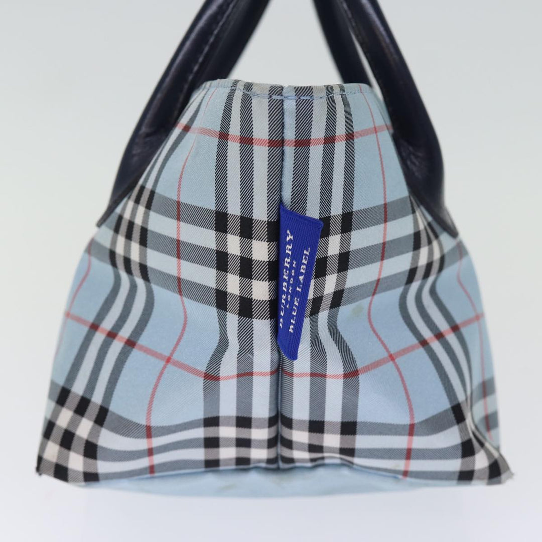 Burberry Nova Check Blue Label Hand Bag Nylon Blue Auth bs14211