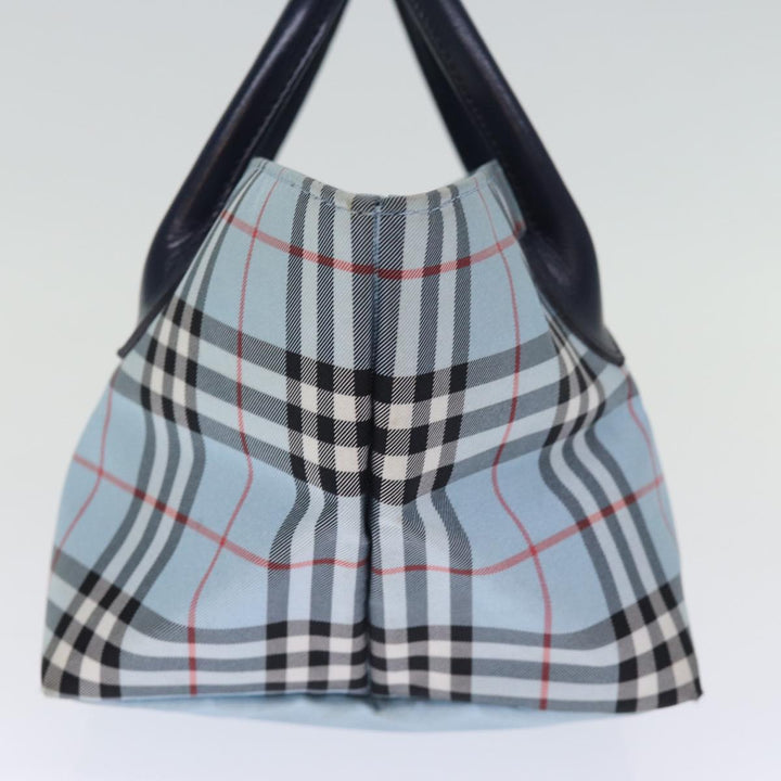 Burberry Nova Check Blue Label Hand Bag Nylon Blue Auth bs14211
