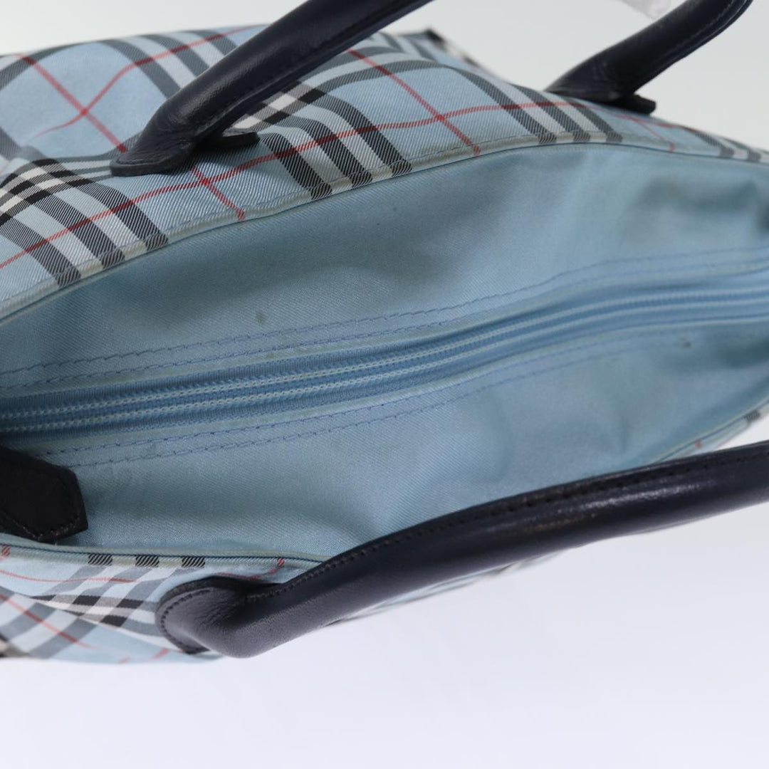 Burberry Nova Check Blue Label Hand Bag Nylon Blue Auth bs14211