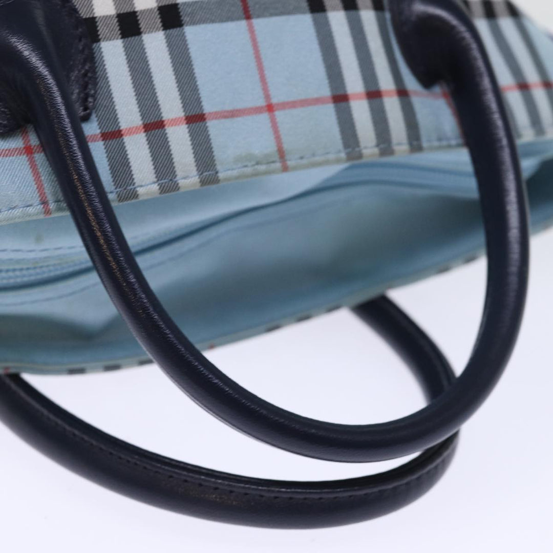 Burberry Nova Check Blue Label Hand Bag Nylon Blue Auth bs14211