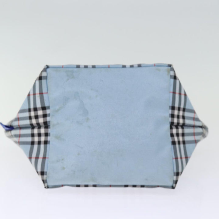 Burberry Nova Check Blue Label Hand Bag Nylon Blue Auth bs14211