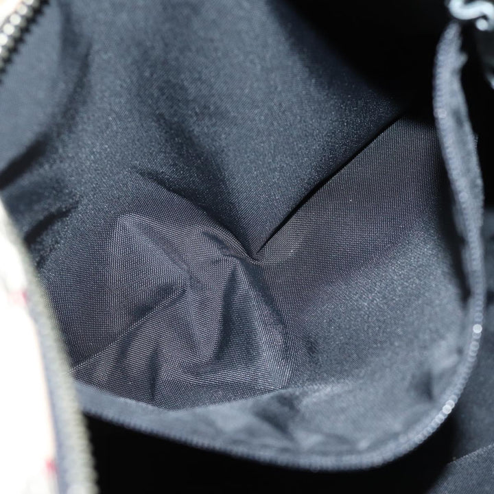 BurberrySs Nova Check Blue Label Hand Bag Nylon Black Auth bs14212