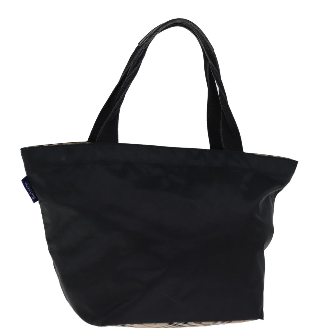 BurberrySs Nova Check Blue Label Hand Bag Nylon Black Auth bs14212