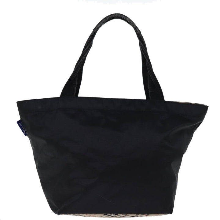 BurberrySs Nova Check Blue Label Hand Bag Nylon Black Auth bs14212