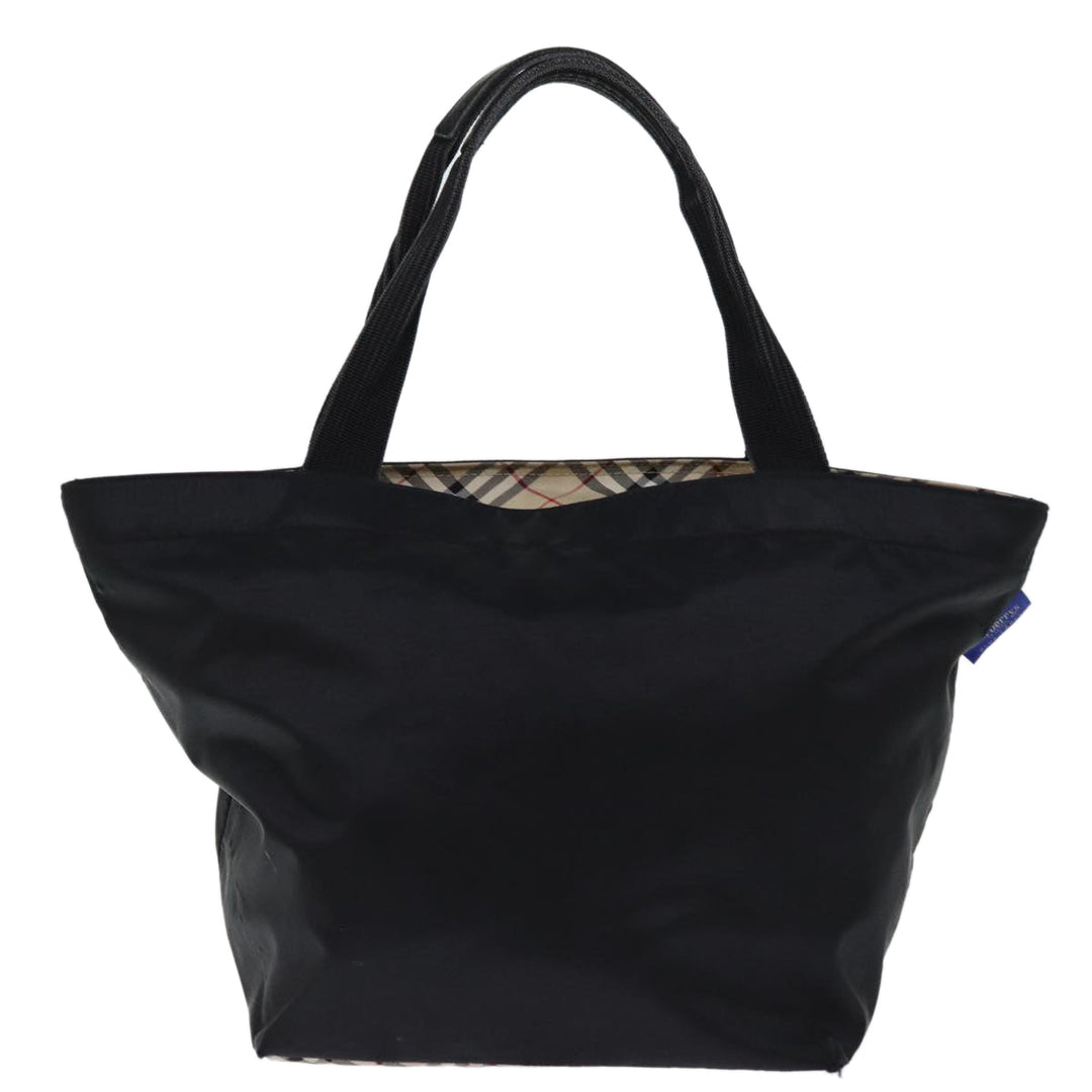 BurberrySs Nova Check Blue Label Hand Bag Nylon Black Auth bs14212