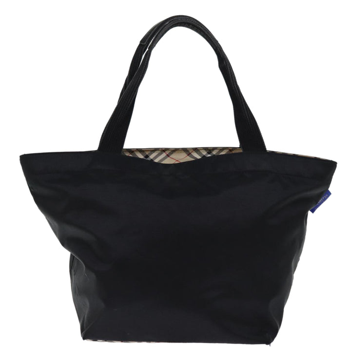 BurberrySs Nova Check Blue Label Hand Bag Nylon Black Auth bs14212