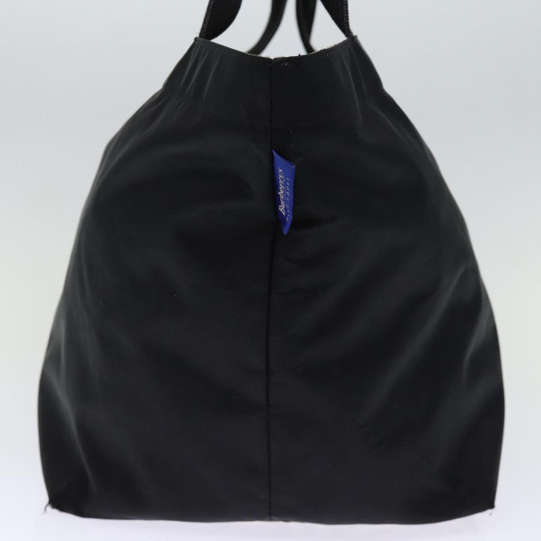 BurberrySs Nova Check Blue Label Hand Bag Nylon Black Auth bs14212
