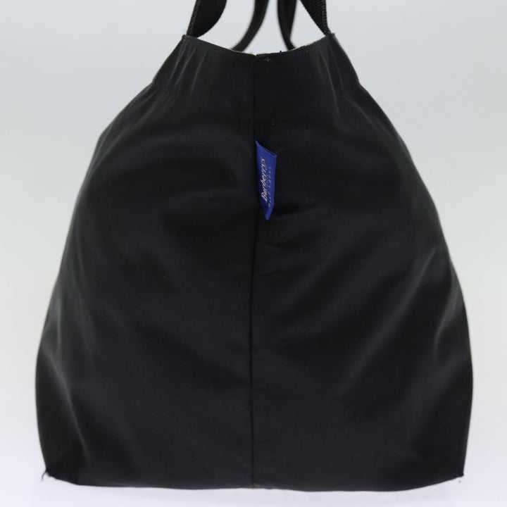 BurberrySs Nova Check Blue Label Hand Bag Nylon Black Auth bs14212