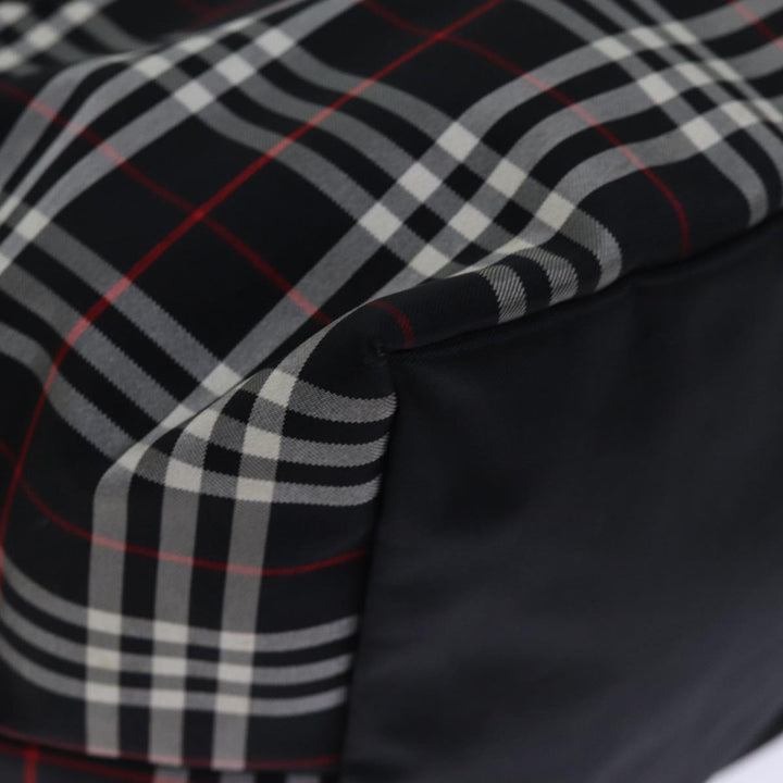Top Quality BurberrySs Nova Check Blue Label Tote Bag Nylon Black White Auth bs14251