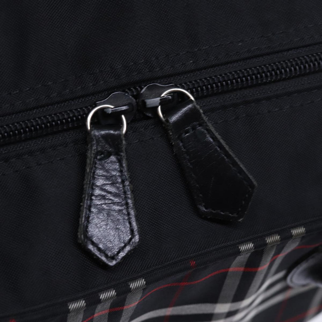 Top Quality BurberrySs Nova Check Blue Label Tote Bag Nylon Black White Auth bs14251