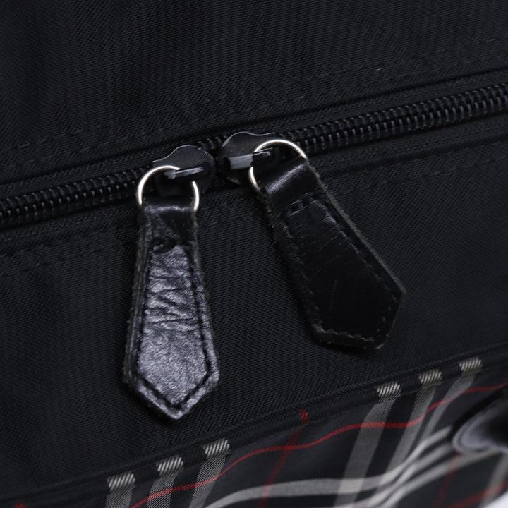 Top Quality BurberrySs Nova Check Blue Label Tote Bag Nylon Black White Auth bs14251