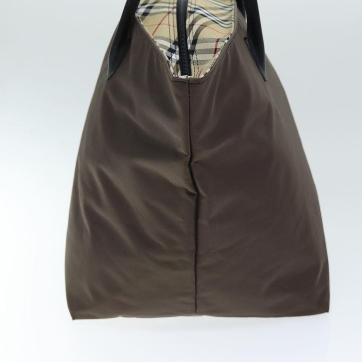 BurberrySs Blue Label Nova Check Tote Bag Nylon Brown Auth bs14252