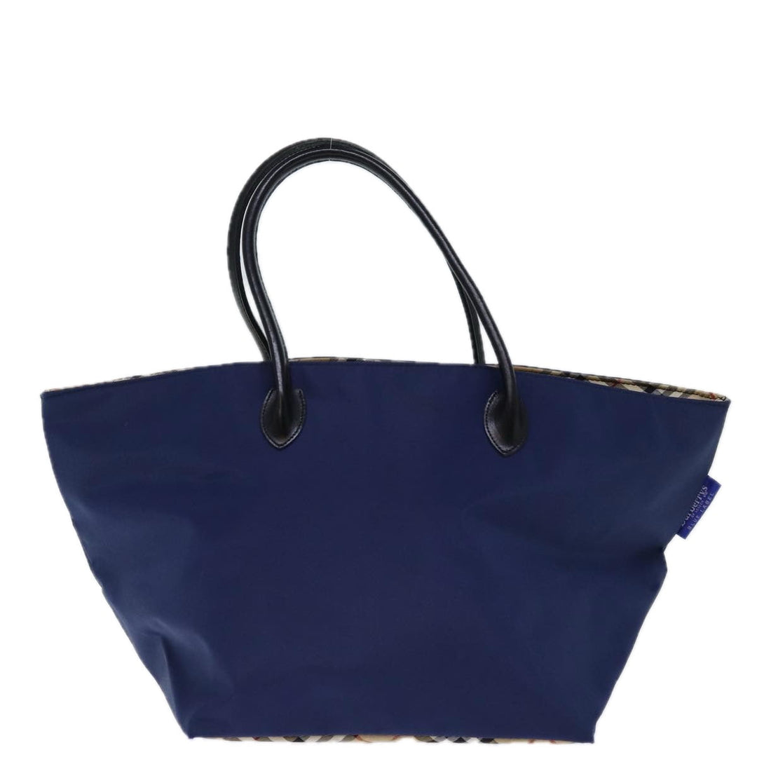 BurberrySs Nova Check Blue Label Tote Bag Nylon Navy Auth bs14253