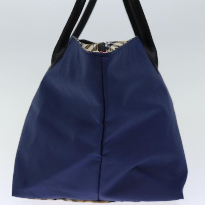 BurberrySs Nova Check Blue Label Tote Bag Nylon Navy Auth bs14253