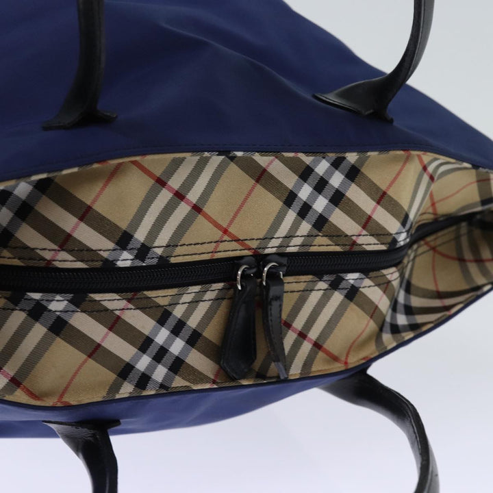 BurberrySs Nova Check Blue Label Tote Bag Nylon Navy Auth bs14253