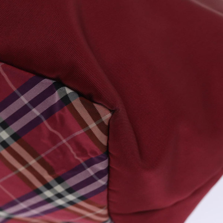 BURBERRY Nova Check Blue Label Tote Bag Nylon Red Auth bs14255