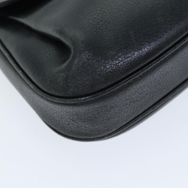 BurberrySs Shoulder Bag Leather Black Auth bs14276