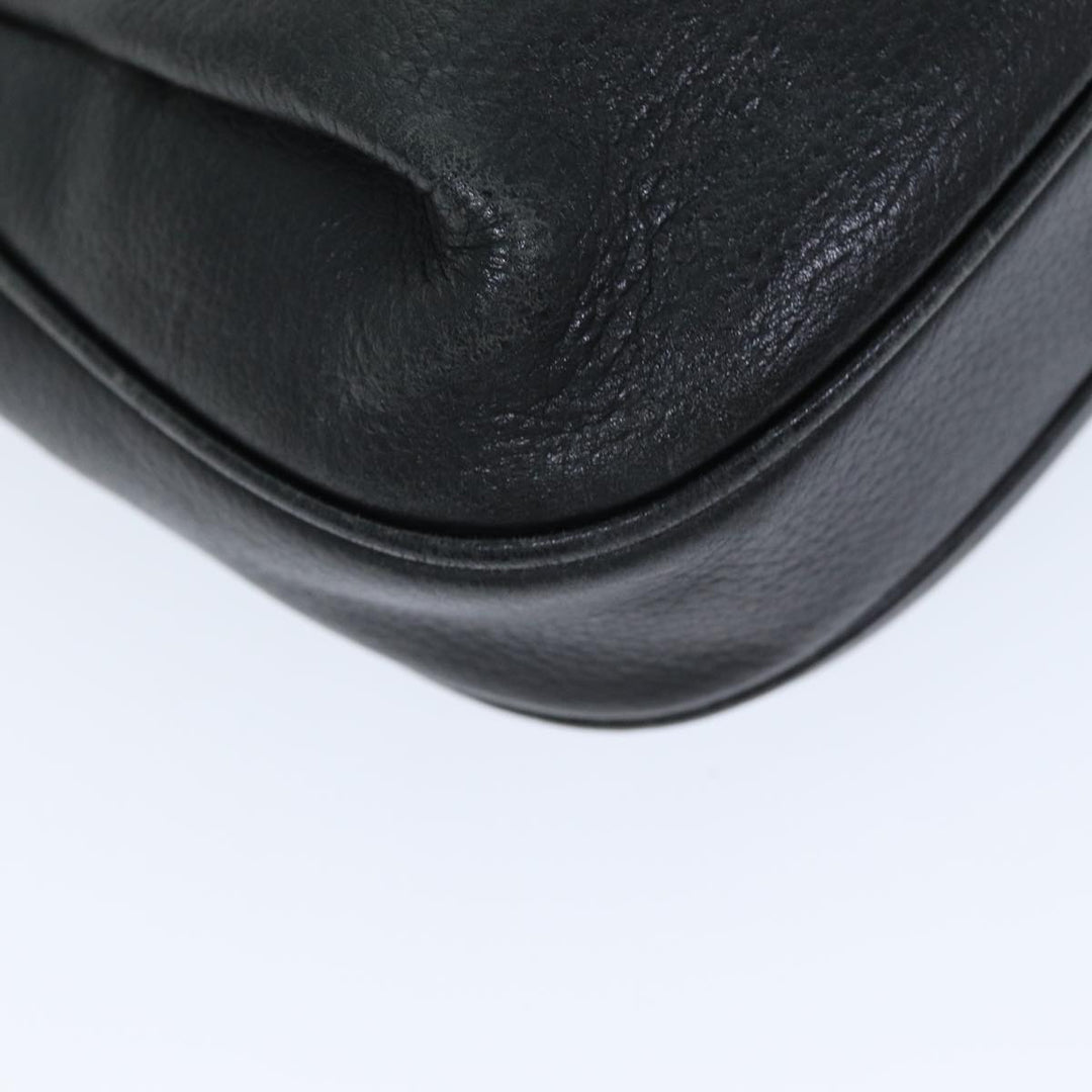 BurberrySs Shoulder Bag Leather Black Auth bs14276