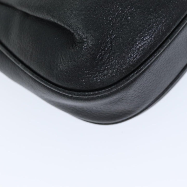 BurberrySs Shoulder Bag Leather Black Auth bs14276
