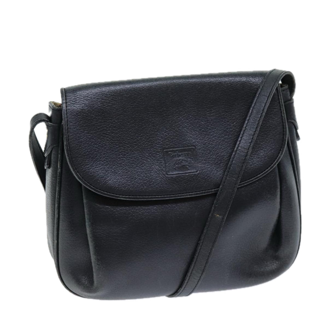 BurberrySs Shoulder Bag Leather Black Auth bs14276