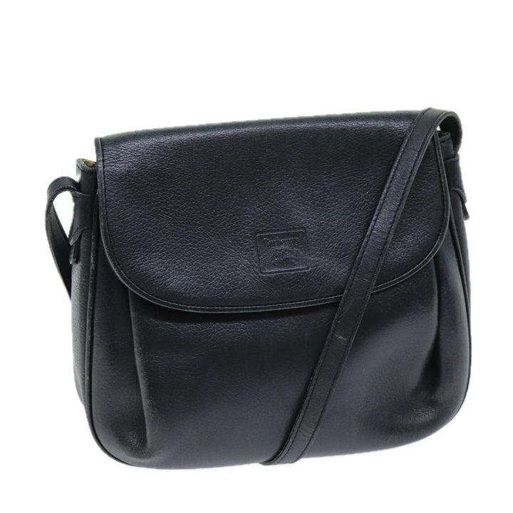 BurberrySs Shoulder Bag Leather Black Auth bs14276