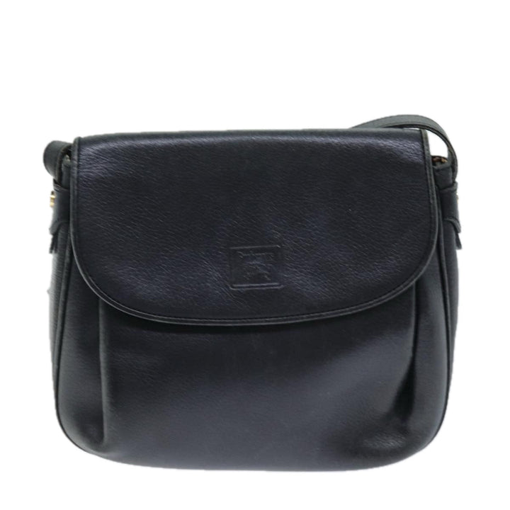 BurberrySs Shoulder Bag Leather Black Auth bs14276