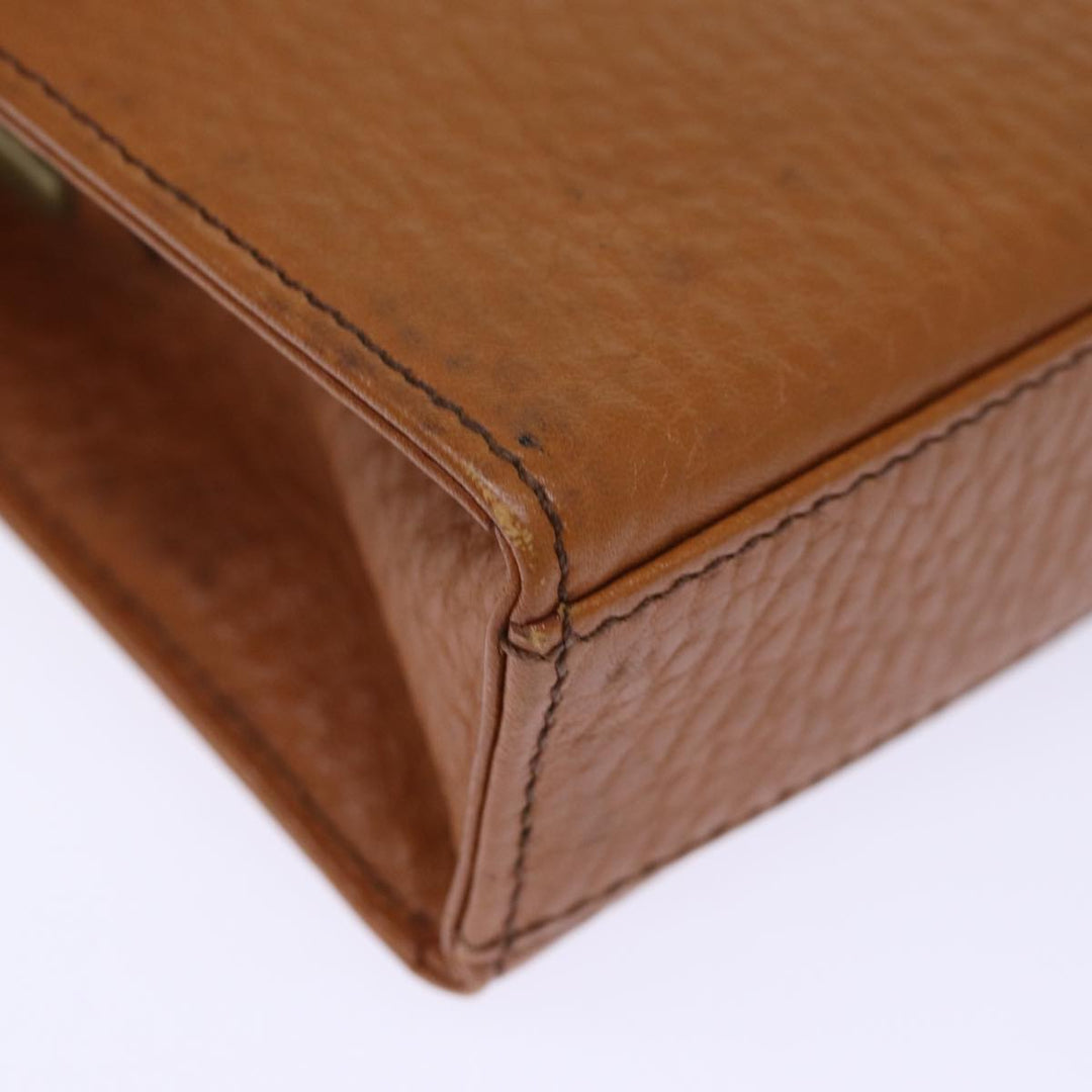 BurberrySs Clutch Bag Leather Brown Auth bs14286