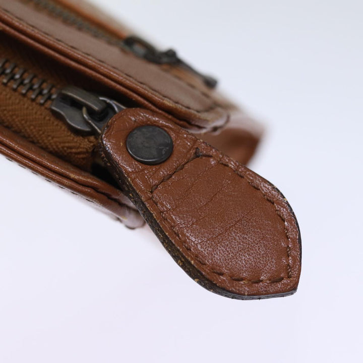BurberrySs Clutch Bag Leather Brown Auth bs14286