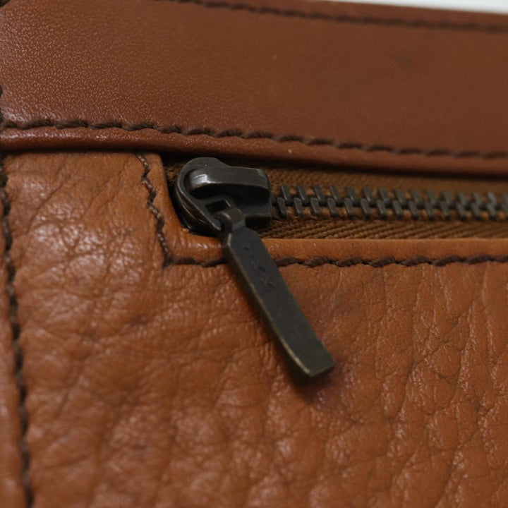 BurberrySs Clutch Bag Leather Brown Auth bs14286