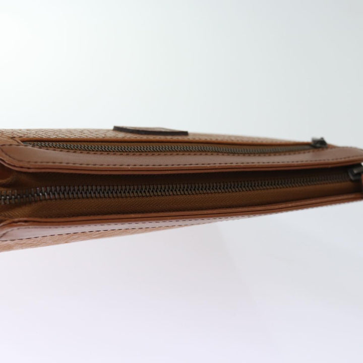 BurberrySs Clutch Bag Leather Brown Auth bs14286