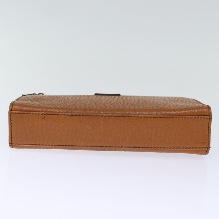 BurberrySs Clutch Bag Leather Brown Auth bs14286