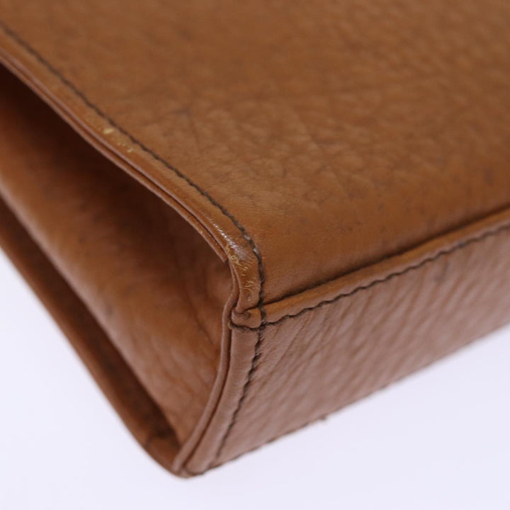 BurberrySs Clutch Bag Leather Brown Auth bs14286