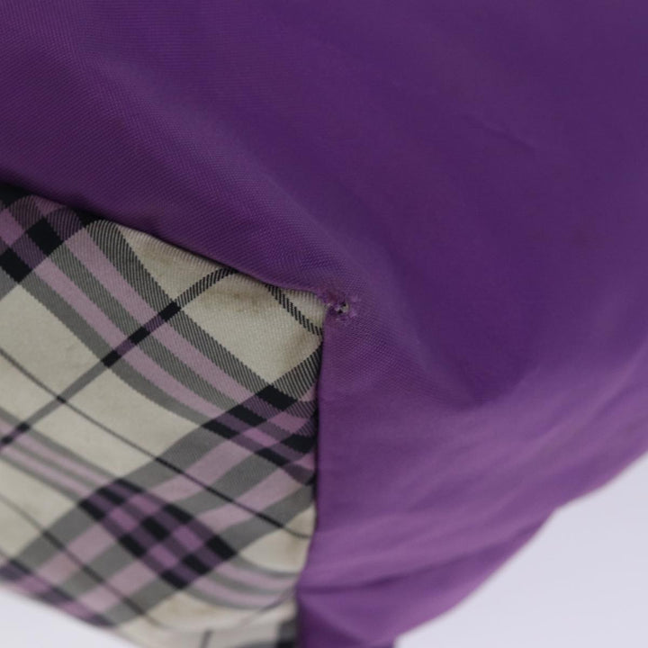 BurberrySs Nova Check Blue Label Tote Bag Nylon Purple Auth bs14287