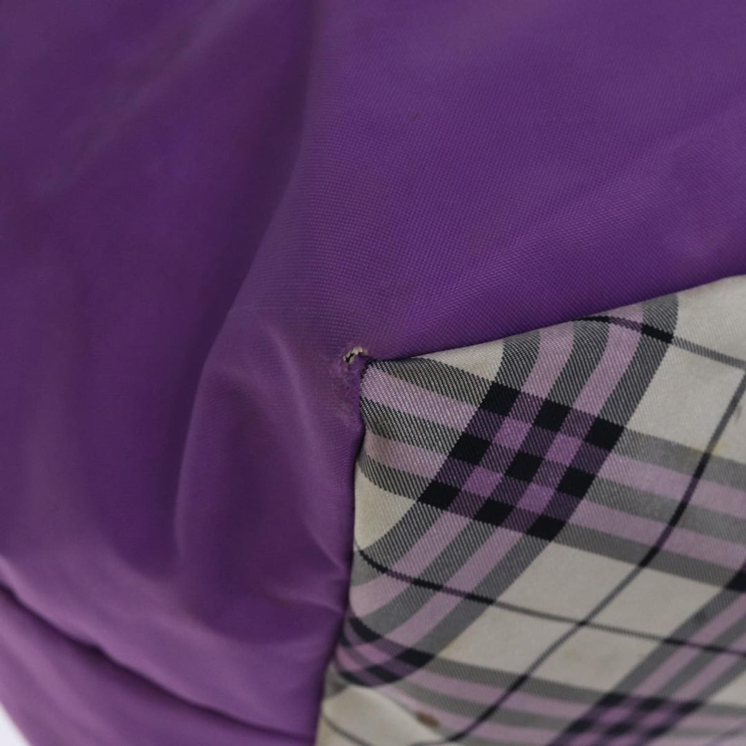 BurberrySs Nova Check Blue Label Tote Bag Nylon Purple Auth bs14287