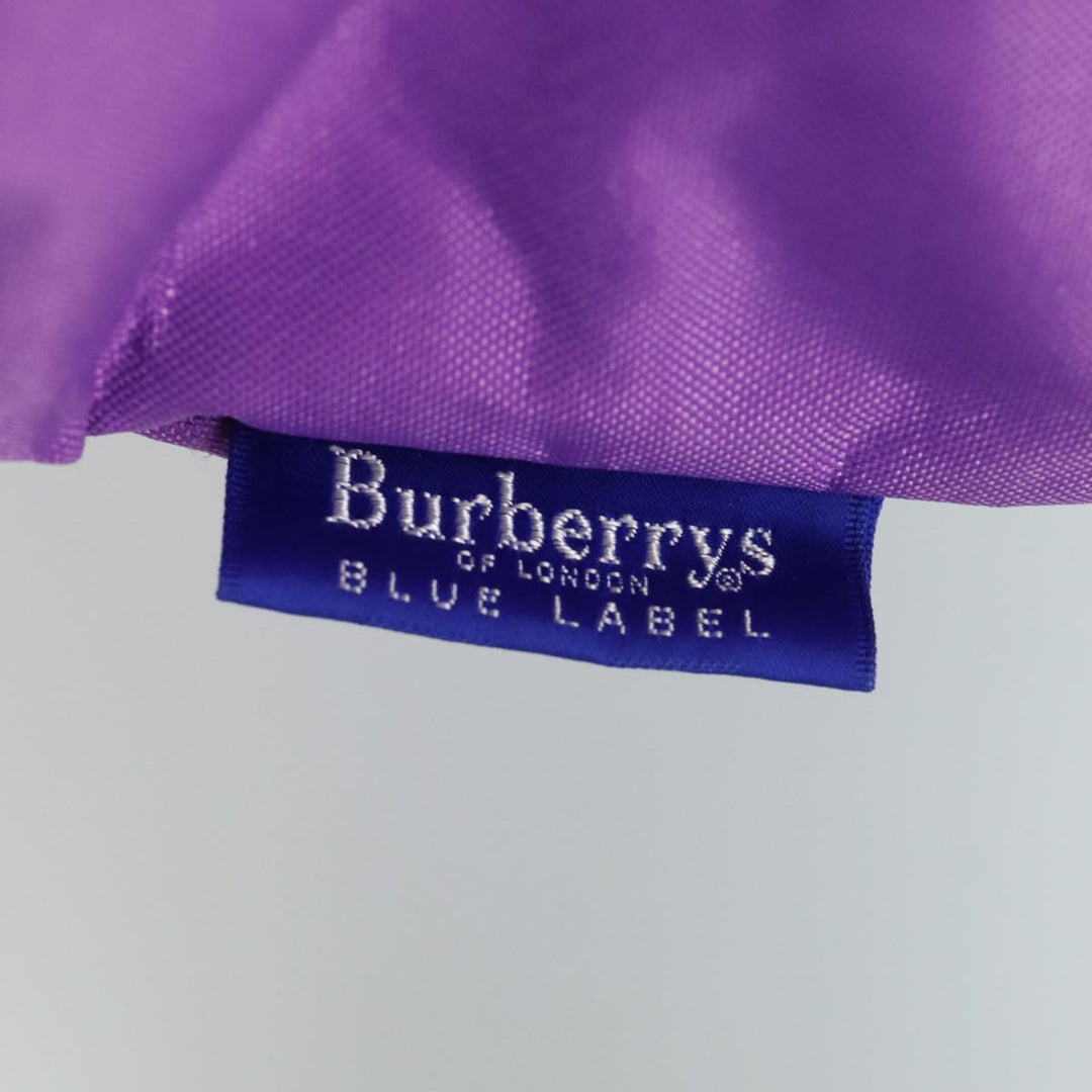 BurberrySs Nova Check Blue Label Tote Bag Nylon Purple Auth bs14287