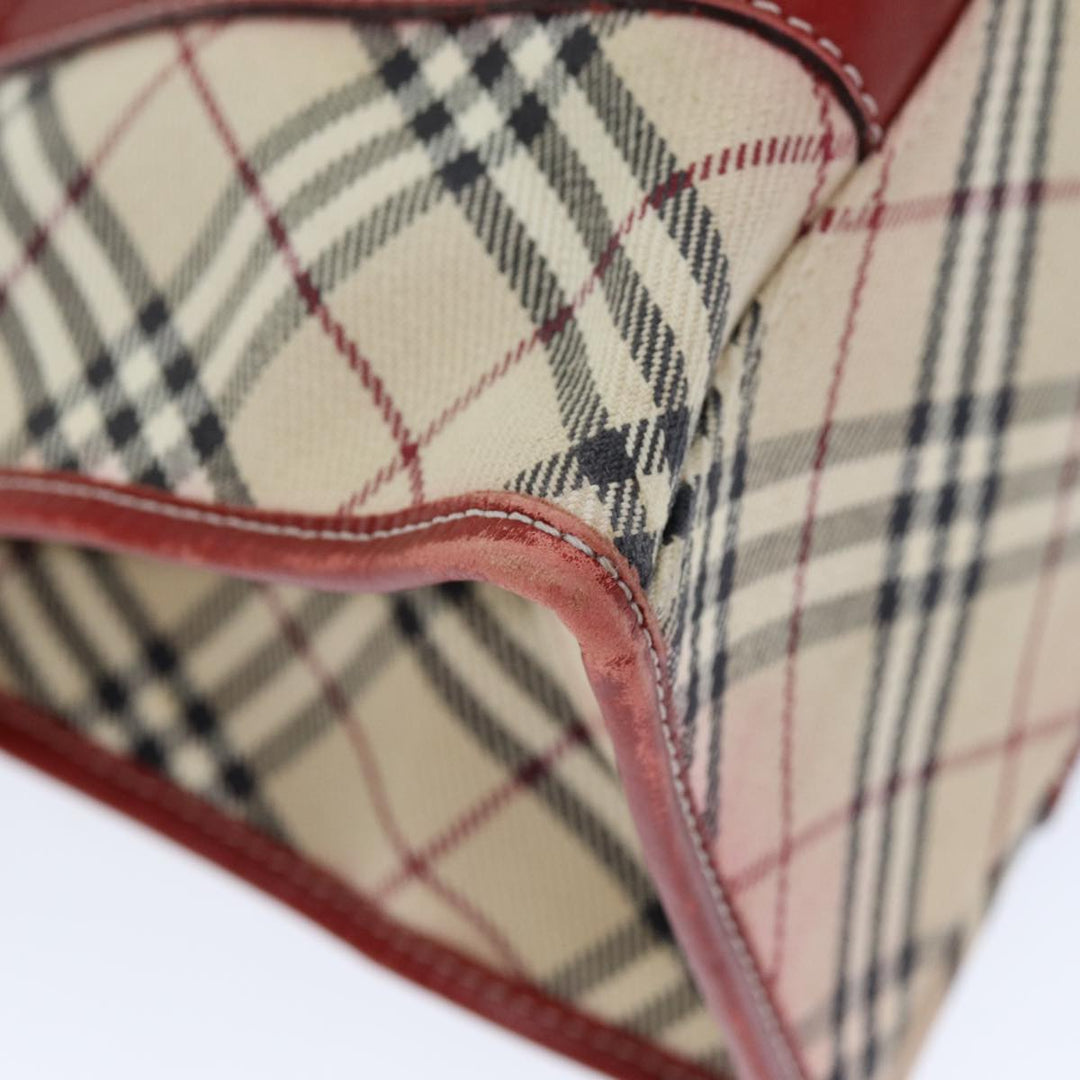 Burberry Nova Check Blue Label Hand Bag Canvas Beige Auth bs14288