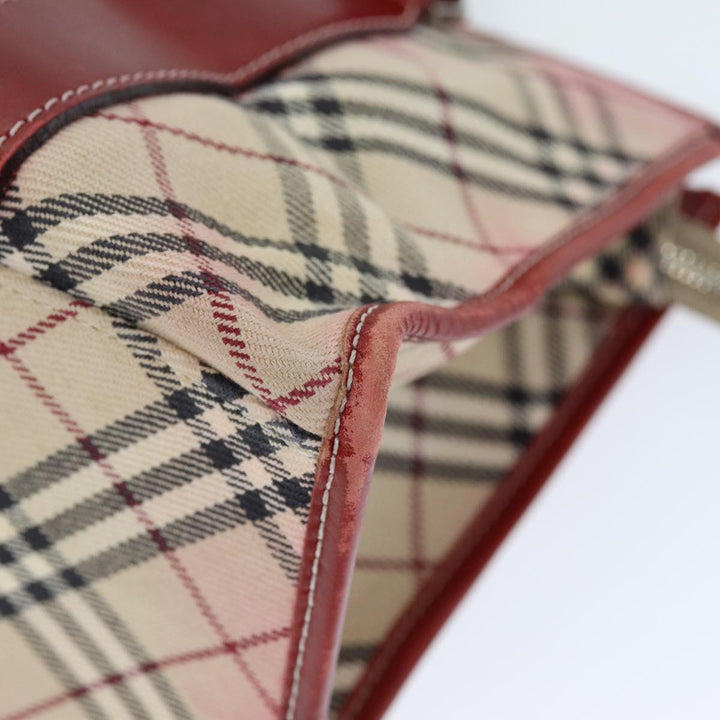 Burberry Nova Check Blue Label Hand Bag Canvas Beige Auth bs14288